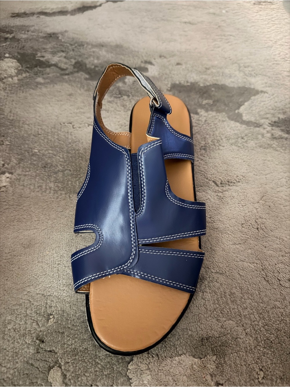 Classic Women's Navy Leather Slingback Sandal